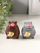 Фигурка «Кот с рыбой», 7×5.5×6 см, МИКС  (артикул 10969039)  большой выбор товаров оптом и в розницу по низким ценам с доставкой