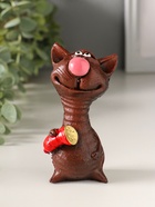 Фигурка «Кот с колбасой», 10×5.3×3.5 см, МИКС - фото 809495007