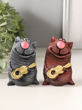 Фигурка «Кот с гитарой», 8.5×5.5×4 см, МИКС