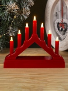 УЦЕНКА Светодиодная фигура «Красная рождественская горка», пластик, от батареек ААх2, свечение тёплое белое - Фото 5