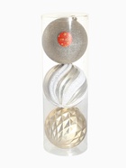 УЦЕНКА Набор шаров пластик d-15 см, 3 шт "Праздничное ассорти" бело-золотой - Фото 6