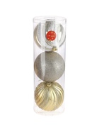 УЦЕНКА Набор шаров пластик d-15 см, 3 шт "Праздничное ассорти" бело-золотой - Фото 7