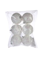 УЦЕНКА Набор шаров пластик d-6,5 см, 6 шт "Пушинка - бисер" белый - Фото 3