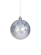 УЦЕНКА Набор шаров пластик d-8 см, 6 шт "Морозные узоры" серебристо-белый - Фото 3