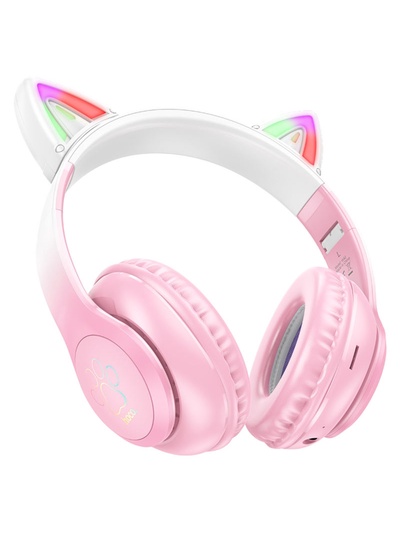 УЦЕНКА Наушники Hoco W42, беспроводные, полноразмерные, Bluetooth 5.0, 400 мАч, розовые