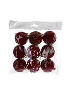УЦЕНКА Набор шаров пластик d-6 см, 9 шт "Бархат. Карнавал" красный - Фото 8