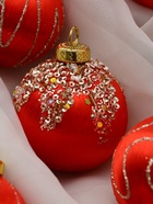 УЦЕНКА Набор шаров пластик d-6 см, 12 шт "Капризы зимы" красный - Фото 4