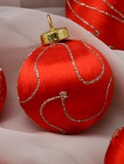 УЦЕНКА Набор шаров пластик d-6 см, 12 шт "Капризы зимы" красный - Фото 6