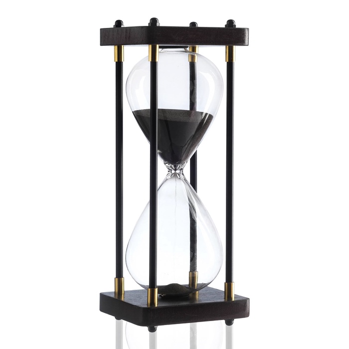 УЦЕНКА Песочные часы «Бесконечность», на 30 минут, 25×9.5 см, песок черный - Фото 1