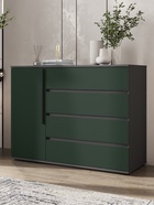 УЦЕНКА Комод 1 дверь 4 ящика Норд, 1200х450х900, Изумруд/Графит 10992306
