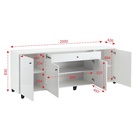 УЦЕНКА Комод Оливия, 2000×426×830, Белый/Белый глянец - Фото 5