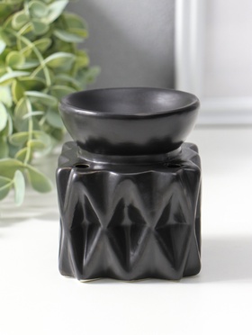 Аромалампа для эфирных масел «Грани. Куб», чёрные, 8×8×9.5 см