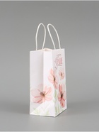 Пакет подарочный «Сердце», цветы, 12 × 21 × 9 см - Фото 3