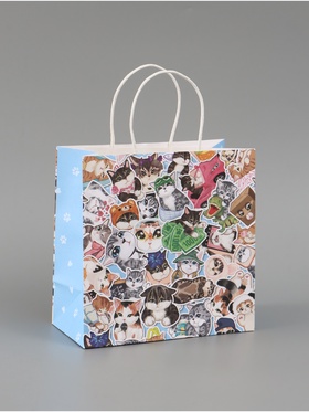 Пакет подарочный «Котики», 22 × 22 × 11 см