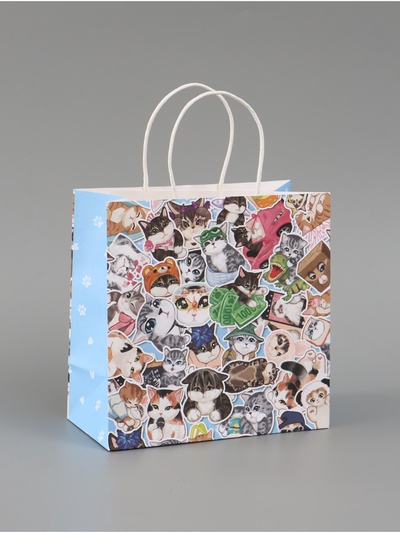 Пакет подарочный «Котики», 22 × 22 × 11 см
