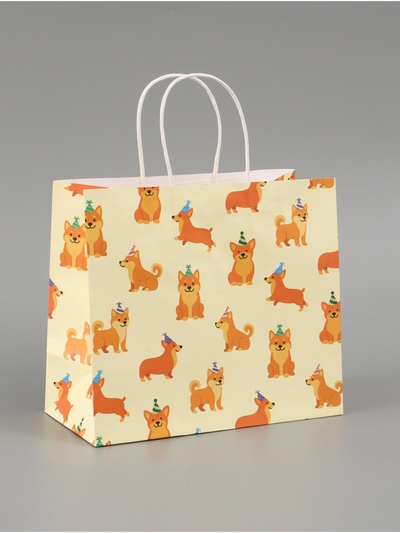 Пакет подарочный «Пёсики», 25 × 22 × 12 см