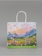 Пакет подарочный «Цветочное поле», 25 × 22 × 12 см - Фото 2