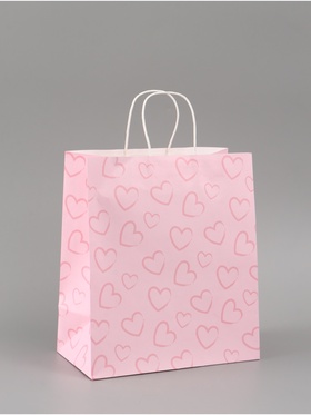 Пакет подарочный «Сердца», 28 × 32 × 15 см