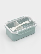 Ланч - бокс, контейнер для еды «Нордик», с приборами, 700 мл, 17×12.5×7, пластик, зелёный  (артикул 10949506)  большой выбор товаров оптом и в розницу по низким ценам с доставкой