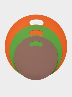 Доски разделочные, набор 3 шт., d=32.27.22 см, гибкие, пластик, оранжевый, зелёный, коричневый