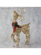 УЦЕНКА Светодиодная фигура «Олень золотистый» 40×60×18 см, металл, 220 В, свечение тёплое белое - Фото 5