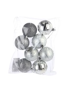 УЦЕНКА Набор шаров пластик d-6 см, 8 шт "Жемчужный орион" серебро - Фото 5