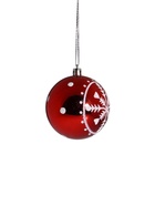 УЦЕНКА Набор шаров пластик d-8 см, 4 шт "Снежинка" красно-белый - Фото 6