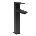 УЦЕНКА Смеситель для раковины ZEIN ZF2, высокий, квадратный, картридж 35 мм, нерж. сталь, черный 760 - Фото 1