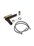 УЦЕНКА Смеситель для раковины ZEIN Z3874, однорычажный, высота излива 12 см, латунь, черный/gold 993 - Фото 6