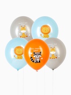 Воздушный шар латексный 12" «С днём рождения. Зверята», набор 5 шт.  (артикул 10954699)  большой выбор товаров оптом и в розницу по низким ценам с доставкой