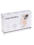 УЦЕНКА Зеркало KZ-06, подсветка, 26.5×16×12 см, 22 диода, сенсорная кнопка, белое - Фото 3