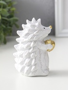 Фигурка полистоун «Ёжик с яблоком», белый с золотом, 5×8×10.8 см - Фото 3