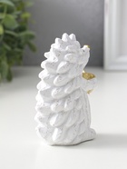 Фигурка полистоун «Ёжик с яблоком», белый с золотом, 5×8×10.8 см - Фото 4