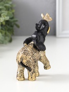 Фигурка полистоун «Чёрный слоник с бабочкой на хоботе», с золотом, 4×9×12.5 см  (артикул 10954792)  большой выбор товаров оптом и в розницу по низким ценам с доставкой