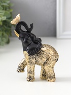 Фигурка полистоун «Чёрный слоник с бабочкой на хоботе», с золотом, 4×9×12.5 см  (артикул 10954792)  большой выбор товаров оптом и в розницу по низким ценам с доставкой