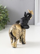 Фигурка полистоун «Чёрный слонёнок с бабочкой на хоботе», с золотом, 7.5×12.7×15.7 см  (артикул 10954793)  большой выбор товаров оптом и в розницу по низким ценам с доставкой