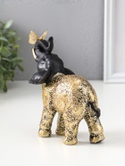 Фигурка полистоун «Чёрный слонёнок с бабочкой на хоботе», с золотом, 7.5×12.7×15.7 см  (артикул 10954793)  большой выбор товаров оптом и в розницу по низким ценам с доставкой