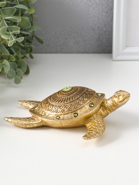 Фигурка полистоун «Черепаха с узорами на панцире», под золото, 13.8×16×4.7 см  (артикул 10954799)  большой выбор товаров оптом и в розницу по низким ценам с доставкой