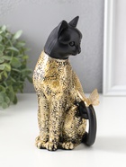 Фигурка полистоун «Чёрная кошка с бабочкой на хвосте», с золотом, 9×9×19 см  (артикул 10954802)  большой выбор товаров оптом и в розницу по низким ценам с доставкой