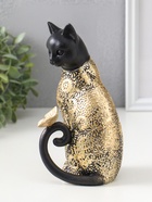 Фигурка полистоун «Чёрная кошка с бабочкой на хвосте», с золотом, 9×9×19 см  (артикул 10954802)  большой выбор товаров оптом и в розницу по низким ценам с доставкой