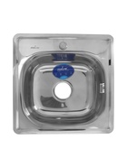 Мойка кухонная MIXLINE 528187, врезная, толщина 0.6 мм, 48×48×16 см,3 1/2", с сифоном - Фото 1