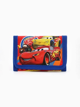 Кошелек детский на липучке «Тачки» синий 9×9×1