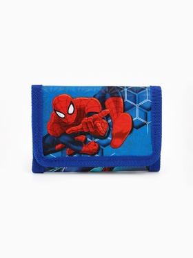 Кошелек детский на липучке «Человек-паук» синий 9×9×1
