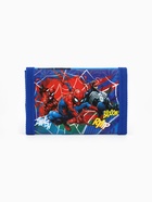 Кошелек детский на липучке «Человек-паук» синий 9×9×1  (артикул 10930887)  большой выбор товаров оптом и в розницу по низким ценам с доставкой