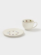 Чайная пара «Цветы», 2 предмета: блюдце 15.5×2 см, чашка 12×9×7 см, керамика, молочная 10939178