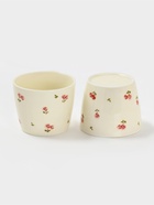 Набор чайный «Цветы», на 4 персоны, чайник 20×14.5×12 см, 4 стакана 8.5×7 см, керамика, молочный - Фото 2