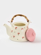 Набор чайный «Цветы», на 4 персоны, чайник 20×14.5×12 см, 4 стакана 8.5×7 см, керамика, молочный - Фото 3