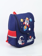 Рюкзак школьный, с эргономичной спинкой квадратный «Ракета» - Фото 2