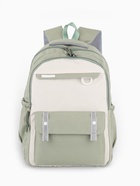 Рюкзак школьный, с пеналом, 2 отделения, 3 кармана, 31×14×44 см, светло-зелёный - Фото 2