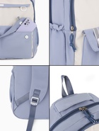 Рюкзак школьный, с пеналом, 2 отделения, 3 кармана, 31×14×44 см, голубой - фото 121983954